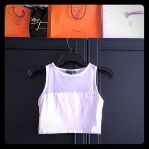 White mesh Topshop crop top